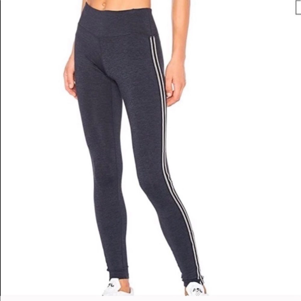 Spiritual Gangster Practice Navy Strip Leggings